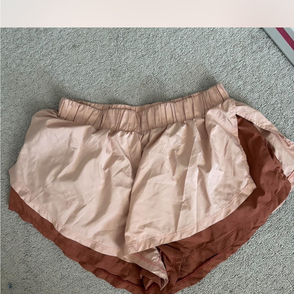 Women's Dual-Tone Shorts in Pink and Brown